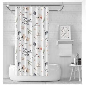 Floral Shower Curtain with Hooks